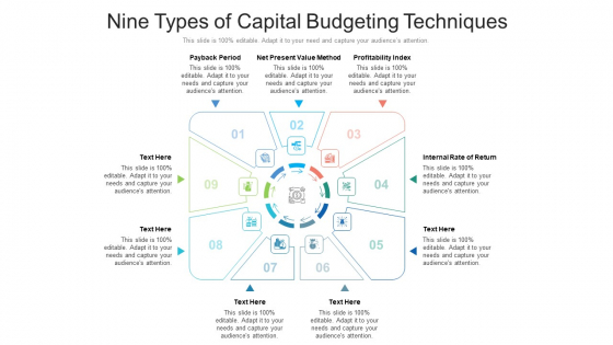 Nine Types Of Capital Budgeting Techniques Ppt PowerPoint Presentation Gallery Slideshow PDF Nine Types Of Capital Budgeting Techniques Ppt PowerPoint Presentation Gallery Slideshow PDF