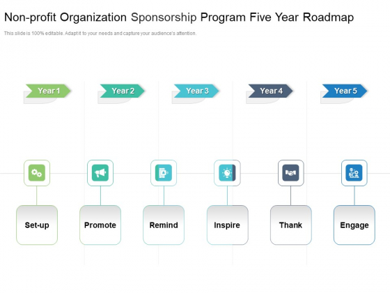 Non Profit Organization Sponsorship Program Five Year Roadmap Portrait Non Profit Organization Sponsorship Program Five Year Roadmap Portrait