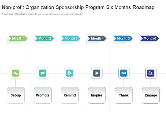 Non Profit Organization Sponsorship Program Six Months Roadmap Graphics Non Profit Organization Sponsorship Program Six Months Roadmap Graphics