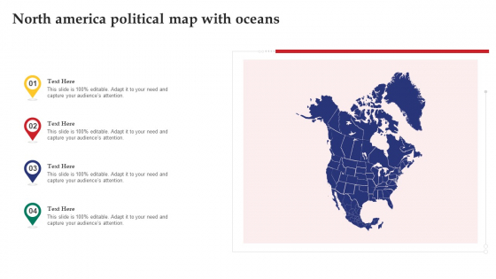 North America Political Map With Oceans Portrait PDF