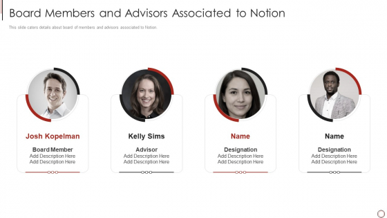 Notion Investor Elevator Board Members And Advisors Associated To Notion Graphics PDF