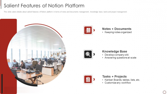 Notion Investor Elevator Salient Features Of Notion Platform Sample PDF Notion Investor Elevator Salient Features Of Notion Platform Sample PDF