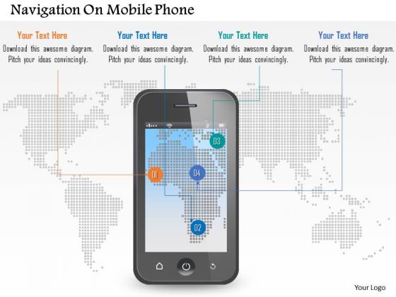 Navigation On Mobile Phone PowerPoint Template Navigation On Mobile Phone PowerPoint Template