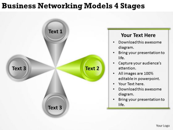 Networking Models 4 Stages Companies That Write Business Plans PowerPoint Templates