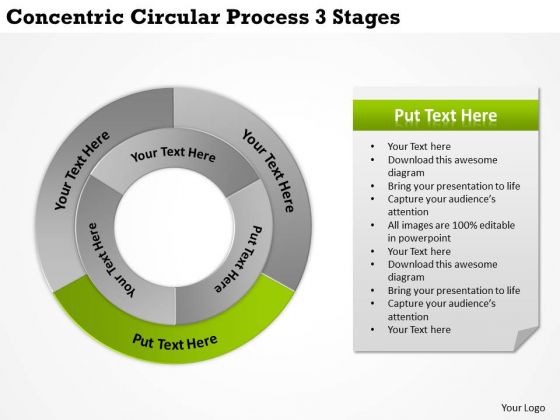 New Business Strategy Concentric Circular Process 3 Stages Plan New Business Strategy Concentric Circular Process 3 Stages Plan