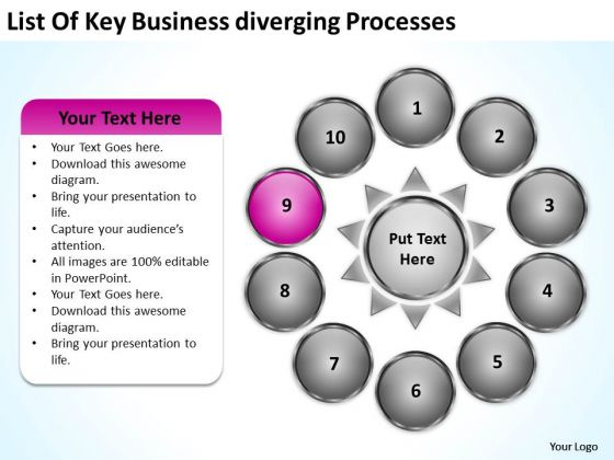 Nine Stages Diverging Factors Flow Chart Circular Diagram PowerPoint Templates Nine Stages Diverging Factors Flow Chart Circular Diagram PowerPoint Templates