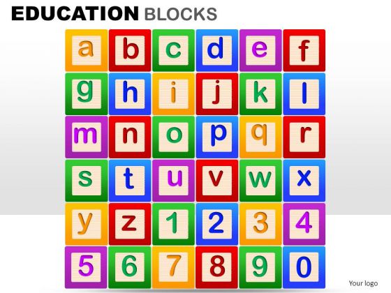 Numbers And Alphabets Education Blocks PowerPoint Templates Ppt Slides