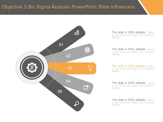 Objective 3 Six Sigma Analysis Powerpoint Slide Influencers