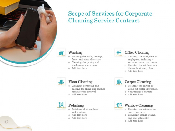Office Cleaning Service Scope Of Services For Corporate Cleaning Service Contract Summary PDF