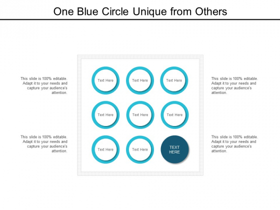 One Blue Circle Unique From Others Ppt Powerpoint Presentation Model Layout