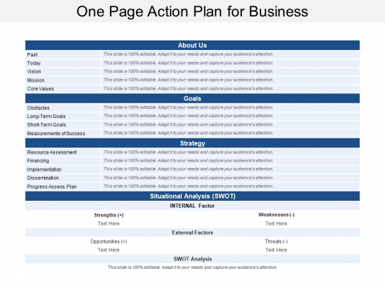 One Page Action Plan For Business Ppt Powerpoint Presentation Portfolio Slides One Page Action Plan For Business Ppt Powerpoint Presentation Portfolio Slides