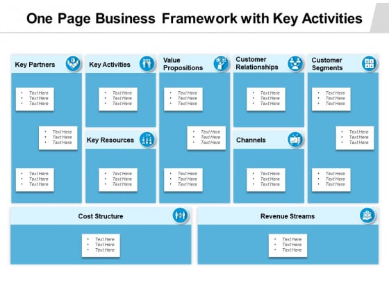 One Page Business Framework With Key Activities Ppt PowerPoint Presentation File Infographic Template PDF One Page Business Framework With Key Activities Ppt PowerPoint Presentation File Infographic Template PDF