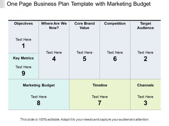 One Page Business Plan Template With Marketing Budget Ppt PowerPoint Presentation Infographic Template Icon PDF One Page Business Plan Template With Marketing Budget Ppt PowerPoint Presentation Infographic Template Icon PDF