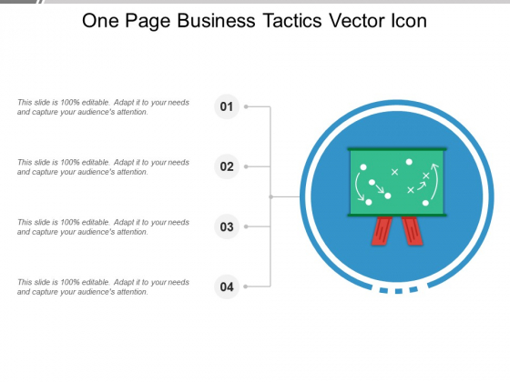 One Page Business Tactics Vector Icon Ppt PowerPoint Presentation Slides Information PDF