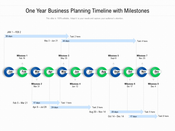 One Year Business Planning Timeline With Milestones Ppt PowerPoint Presentation Gallery Layouts PDF One Year Business Planning Timeline With Milestones Ppt PowerPoint Presentation Gallery Layouts PDF