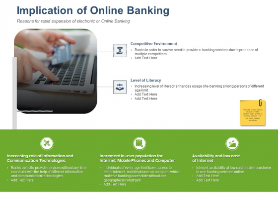 Online Banking Administration Procedure Implication Of Online Banking Ppt Infographics Example Introduction PDF