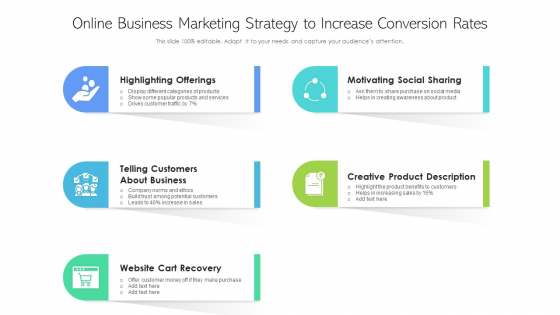 Online Business Marketing Strategy To Increase Conversion Rates Ppt Layouts Example PDF