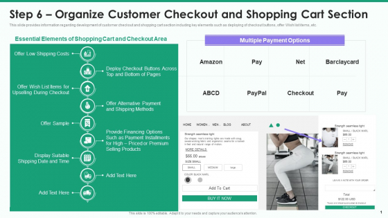 Online Business Strategy Playbook Step 6 Organize Customer Checkout And Shopping Cart Section Slides PDF Online Business Strategy Playbook Step 6 Organize Customer Checkout And Shopping Cart Section Slides PDF