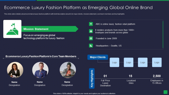 Online Fashion Extravagance Platform Venture Capitalist Financing Elevator Ecommerce Luxury Fashion Elements PDF Online Fashion Extravagance Platform Venture Capitalist Financing Elevator Ecommerce Luxury Fashion Elements PDF