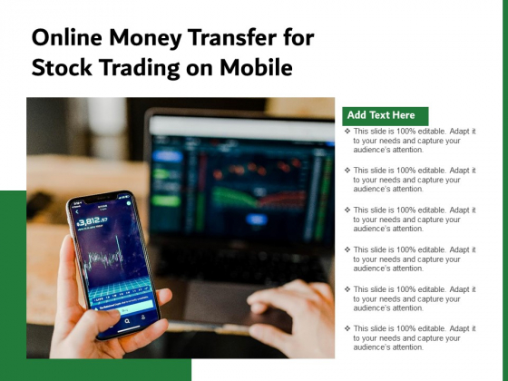 Online Money Transfer For Stock Trading On Mobile Ppt PowerPoint Presentation Icon Diagrams PDF