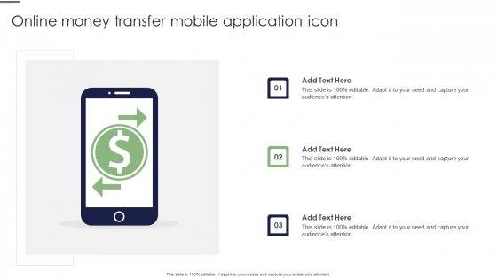 Online Money Transfer Mobile Application Icon Ppt Styles Clipart Images PDF
