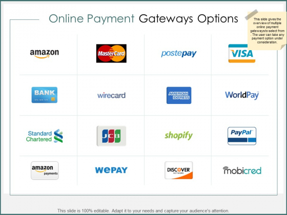 Online Payment Gateways Options Ppt PowerPoint Presentation Inspiration Infographics Online Payment Gateways Options Ppt PowerPoint Presentation Inspiration Infographics