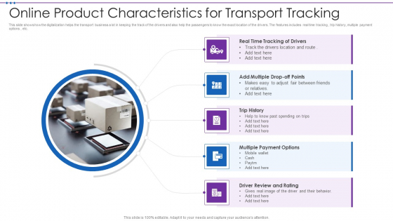 Online Product Characteristics For Transport Tracking Brochure PDF
