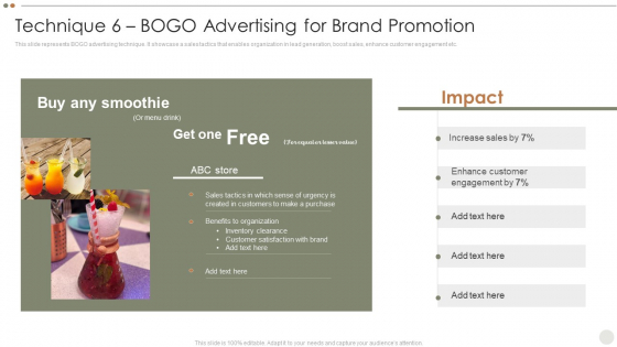 Online Promotional Techniques To Increase Technique 6 BOGO Advertising For Brand Promotion Pictures PDF