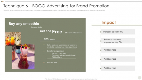 Online Promotional Techniques To Increase Technique 6 BOGO Advertising For Brand Promotion Pictures PDF Online Promotional Techniques To Increase Technique 6 BOGO Advertising For Brand Promotion Pictures PDF