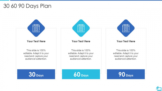 Online Training Investor Fundraising Elevator 30 60 90 Days Plan Clipart PDF