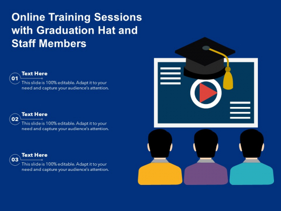 Online Training Sessions With Graduation Hat And Staff Members Ppt PowerPoint Presentation Outline Graphics PDF Online Training Sessions With Graduation Hat And Staff Members Ppt PowerPoint Presentation Outline Graphics PDF