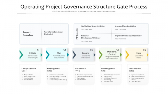 Operating Project Governance Structure Gate Process Ppt PowerPoint Presentation File Elements PDF
