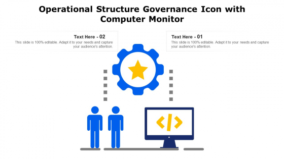 Operational Structure Governance Icon With Computer Monitor Ppt PowerPoint Presentation File Styles PDF