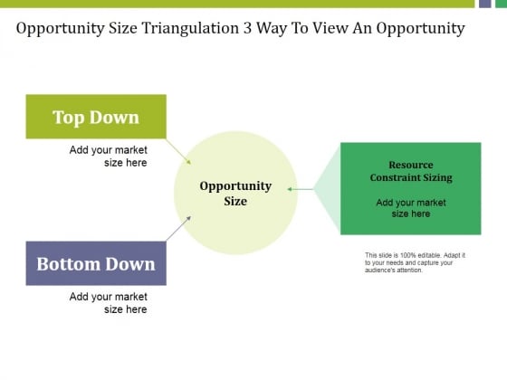 Opportunity Size Triangulation 3 Way To View An Opportunity Ppt PowerPoint Presentation Portfolio File Formats Opportunity Size Triangulation 3 Way To View An Opportunity Ppt PowerPoint Presentation Portfolio File Formats