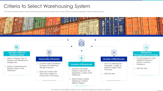 Optimizing Logistics Management Process Criteria To Select Warehousing System Ideas PDF Optimizing Logistics Management Process Criteria To Select Warehousing System Ideas PDF