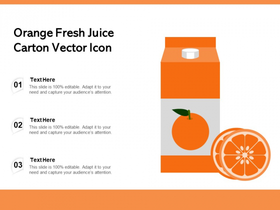 Orange Fresh Juice Carton Vector Icon Ppt PowerPoint Presentation Summary Background Images PDF