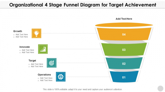 Organizational 4 Stage Funnel Diagram For Target Achievement Summary PDF Organizational 4 Stage Funnel Diagram For Target Achievement Summary PDF