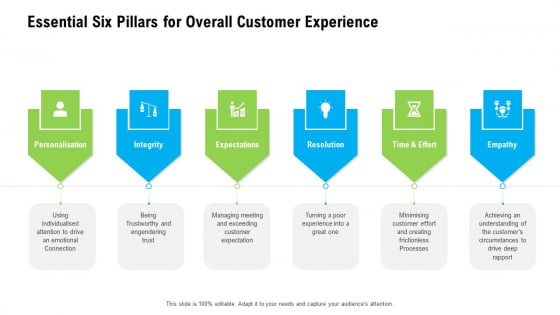 Organizational Culture Essential Six Pillars For Overall Customer Experience Ppt Portfolio Design Inspiration PDF