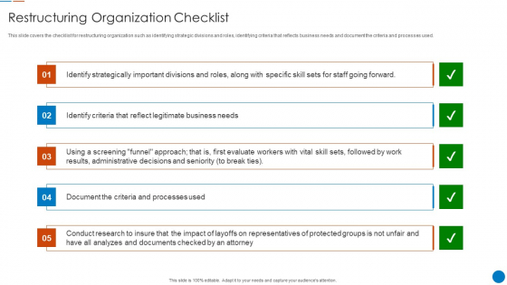 Organizational Restructuring Process Restructuring Organization Checklist Guidelines PDF Organizational Restructuring Process Restructuring Organization Checklist Guidelines PDF