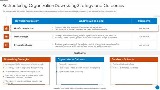 Organizational Restructuring Process Restructuring Organization Downsizing Strategy And Outcomes Mockup PDF Organizational Restructuring Process Restructuring Organization Downsizing Strategy And Outcomes Mockup PDF