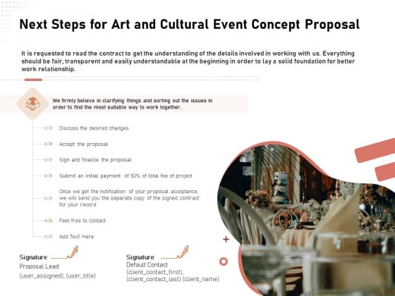 Organizing Perfect Arts Culture Festival Next Steps For Art And Cultural Event Concept Proposal Microsoft PDF Organizing Perfect Arts Culture Festival Next Steps For Art And Cultural Event Concept Proposal Microsoft PDF