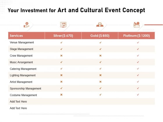 Organizing Perfect Arts Culture Festival Your Investment For Art And Cultural Event Concept Ppt Slides Background Image PDF Organizing Perfect Arts Culture Festival Your Investment For Art And Cultural Event Concept Ppt Slides Background Image PDF