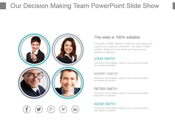 Our Decision Making Team Powerpoint Slide Show Our Decision Making Team Powerpoint Slide Show