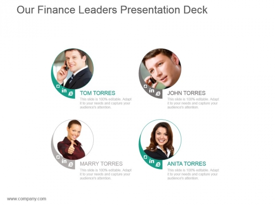 Our Finance Leaders Presentation Deck Our Finance Leaders Presentation Deck