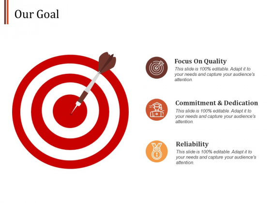 Our Goal Focus On Quality Ppt PowerPoint Presentation Infographics Example Topics
