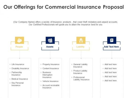 Our Offerings For Commercial Insurance Proposal Ppt Powerpoint Presentation Icon Templates Our Offerings For Commercial Insurance Proposal Ppt Powerpoint Presentation Icon Templates