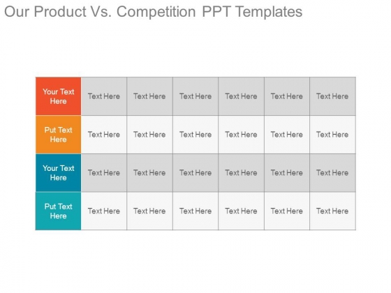 Our Product Vs Competition Ppt Templates