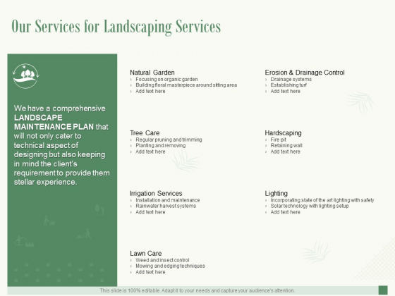 Our Services For Landscaping Services Ppt PowerPoint Presentation Professional Example Our Services For Landscaping Services Ppt PowerPoint Presentation Professional Example