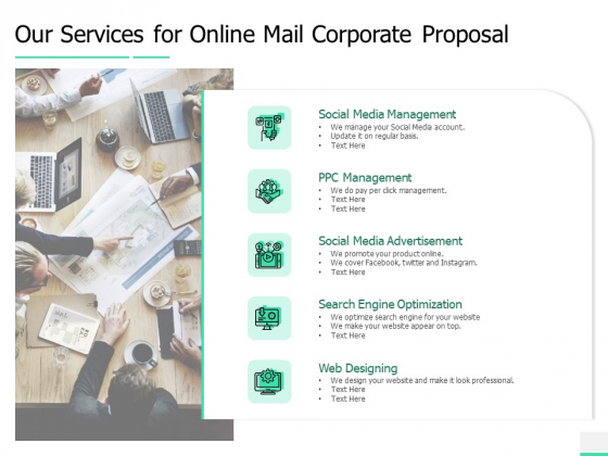 Our Services For Online Mail Corporate Proposal Ppt Ideas Rules PDF Our Services For Online Mail Corporate Proposal Ppt Ideas Rules PDF