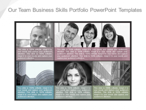 Our Team Business Skills Portfolio Powerpoint Templates Our Team Business Skills Portfolio Powerpoint Templates